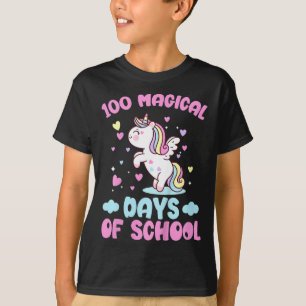 Camiseta Crianças 100 Dias Mágicos De Meninas Escolares 100