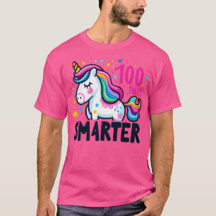 Camiseta Crianças 100 dias mais inteligentes adoráveis unic