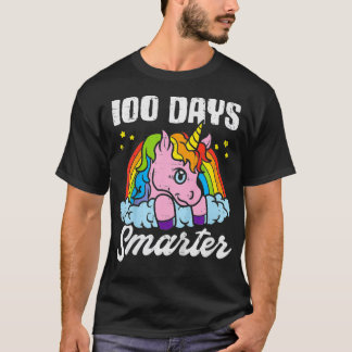 Camiseta Crianças 100 Dias Mais Inteligentes Unicórnio 100º