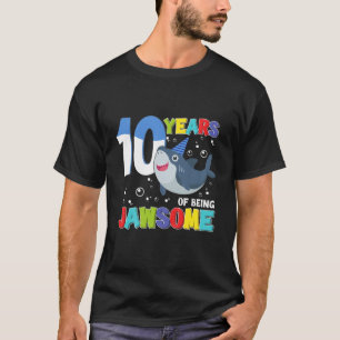 Camiseta Crianças: 10 Anos De Tubarão Fantástico Jawsome 10