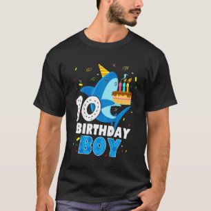 Camiseta Crianças 10 Anos Festa Tema Do Oceano Tubarão 10º