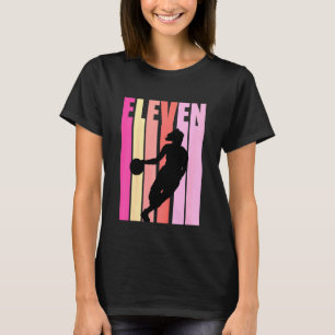 Camiseta Crianças, 11 de basquete, Crianças de aniversário,