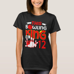 Camiseta Crianças 12 de Aniversário - Este Rei Boliche É