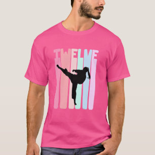 Camiseta Crianças 12 de Aniversário Retro Taekwondo Karate