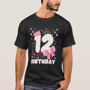 Camiseta Crianças 12 Décimo Segundo 12º Aniversário Meninas