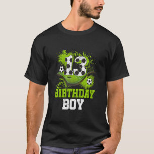 Camiseta Crianças 13 Birthday Menino Crianças Futebol Decad