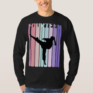 Camiseta Crianças 14 de Aniversário Retro Taekwondo Karate