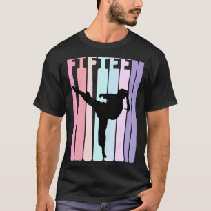 Camiseta Crianças 15 de Aniversário Retro Taekwondo Karate
