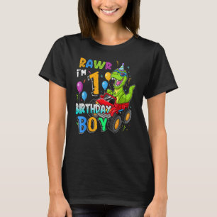 Camiseta Crianças 1 ano Menino primeiro aniversario Rex Din