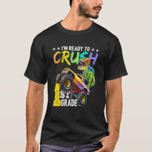 Camiseta Crianças 1rua Dinossauro Monstro Caminhão De Volta