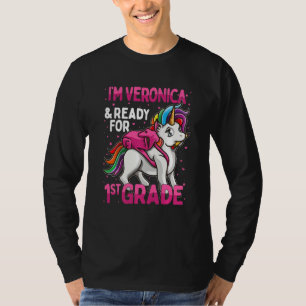Camiseta Crianças 1rua Grader Unicorn Eu sou Veronica e est