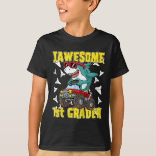 Camiseta Crianças 1rua Monster Truck Dinosaur Megalodon Sh