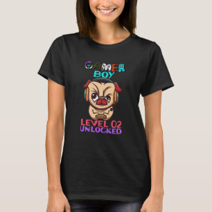 Camiseta Crianças 2 anos Garoto Jogador Nível 2 Desbloquead