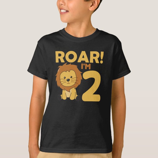Camiseta Crianças 2. Birday Lion 2 Anos (Frente)