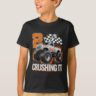 Camiseta Crianças 2 Esmagando O Monster Truck Legal segundo