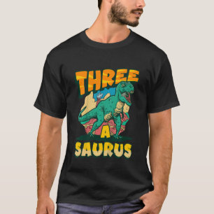 Camiseta Crianças 3º aniversário Francês Dinossauro Rex 3 Y