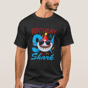 Camiseta Crianças 365 Tubarão-Aniversário De 9 Anos De I