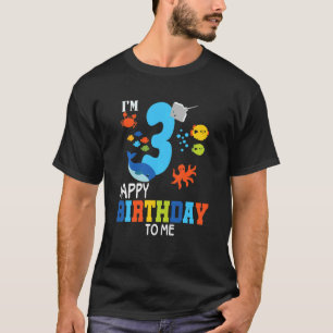 Camiseta Crianças 3 3 anos 3 anos 3 anos Feliz Aniversário 