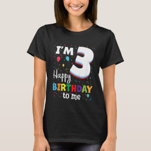 Camiseta Crianças 3 3 anos 3 anos 3 anos Feliz Aniversário