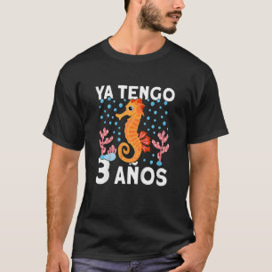 Camiseta Crianças 3 Aniversário Cavalo do Mar Dino I já