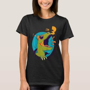 Camiseta Crianças 3 anos Rex Dinossaur 3 anos