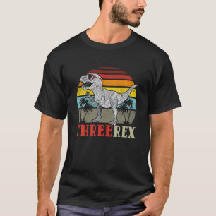 Camiseta Crianças 3 Rex Aniversário 3 Anos Dinossauro 3 Rd 