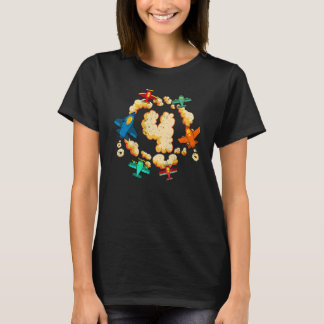 Camiseta Crianças: 4º Aniversário Aviões Meninos 2 Anos