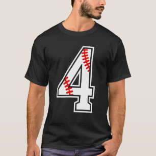 Camiseta Crianças 4º Aniversário Baseball Grande Número Qua