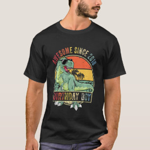 Camiseta Crianças: 4º aniversário Dinossauro 4 anos Menino 
