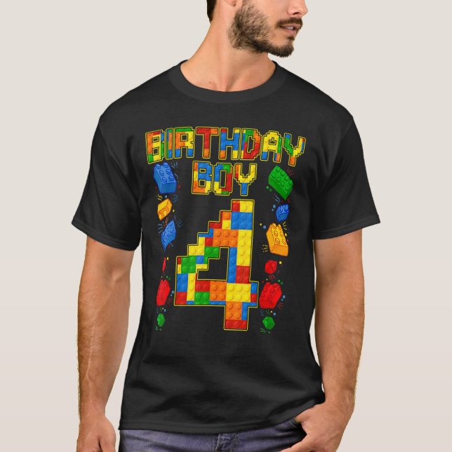 Camiseta Crianças: 4º Aniversário do Mestre Construtor 4 An (Frente)