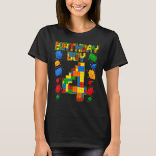 Camiseta Crianças: 4º Aniversário do Mestre Construtor 4 An