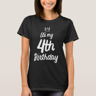 Camiseta Crianças 4º Aniversário É Meu 4º Aniversário 4 Ano