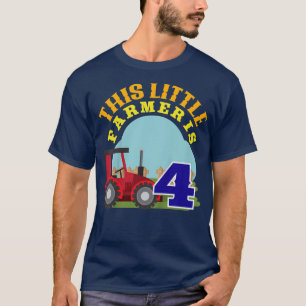 Camiseta Crianças 4º Aniversário Este Pequeno Agricultor É