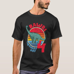 Camiseta Crianças, 4º Aniversário, eu Rawr! Brachiosaurus I