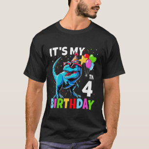 Camiseta Crianças 4º Aniversário Menino 4º Ano Quatro Anos
