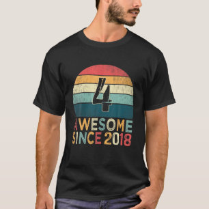 Camiseta Crianças: 4º Aniversário Vintage Retro 4 Anos D