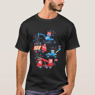 Camiseta Crianças: 4º De Julho - Construção De Caminhões De