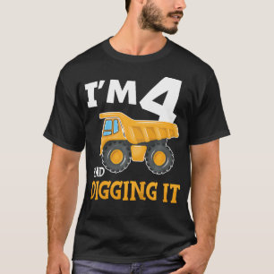 Camiseta Crianças 4 anos 4 anos 4 anos Garoto de Construção