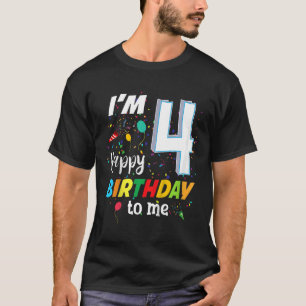 Camiseta Crianças 4 anos 4 feliz aniversário para mim 4 ano