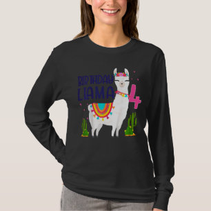 Camiseta Crianças 4 anos Festa de aniversário do Llama 4 an