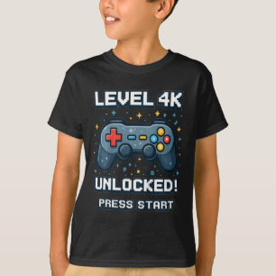 Camiseta Crianças 4k Meninos Ck Para a Escola Retro Gamer 4