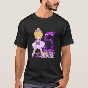 Camiseta Crianças 5 5º Dançarino Balé loiro Aniversário 5 Y