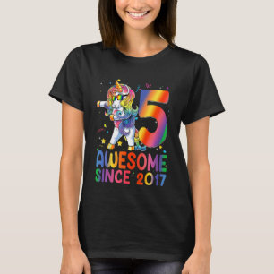 Camiseta Crianças 5 Aniversário De 5 Anos Meninas Adolescen