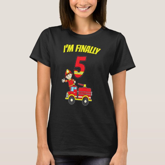 Camiseta Crianças 5 Aniversário Im Finalmente 5 Rapazes Cri (Frente)