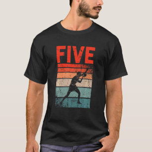 Camiseta Crianças 5 Aniversário Retro Mesa Tênis 5 Anos De
