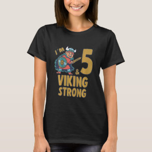 Camiseta Crianças 5 anos, 5 Viking Birthday Boy, tenho 5 an