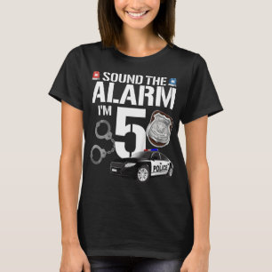 Camiseta Crianças 5 anos Policial de Aniversário Policial C