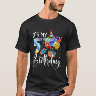 Camiseta Crianças 5 Balão Aniversário Eu sou 5 anos Garotos