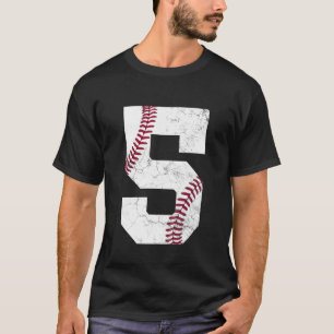 Camiseta Crianças 5 Birthday Baseball Boys Cinco 5 2016