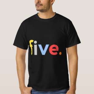 Camiseta Crianças 5 Birthday Boy 5 Cinco Anos 5 Presente